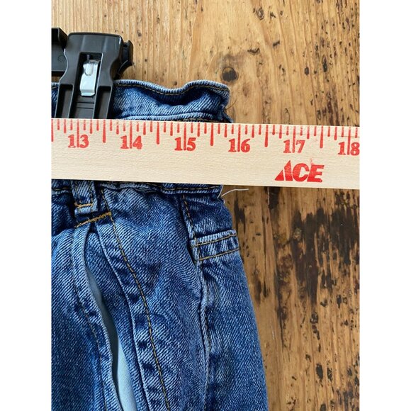 Zara Womens Blue High-Waisted Denim Tapered Jeans 6 Paperbag Elastic Waist - Picture 7 of 7